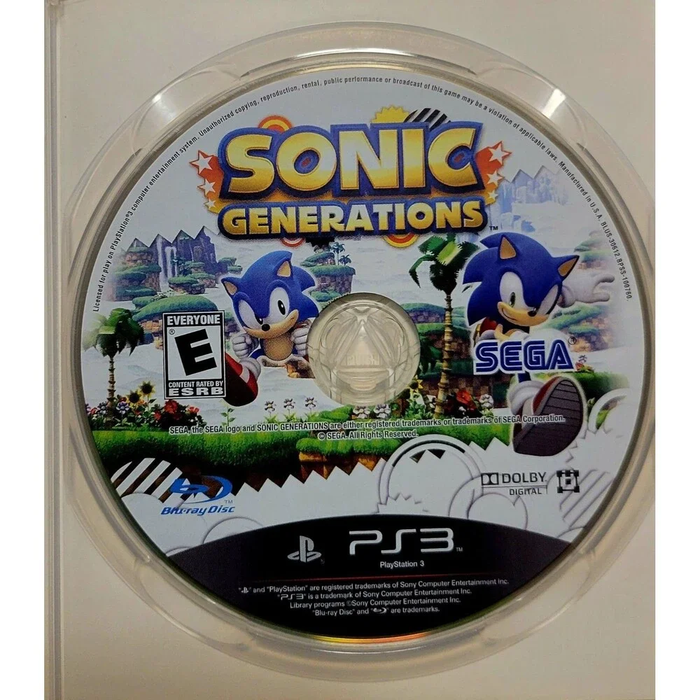 SONY PLAYSTATION 3 PS3: Sonic Generations, NO MANUAL, TESTED, FAST SHIPPING